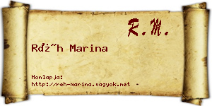 Réh Marina névjegykártya
